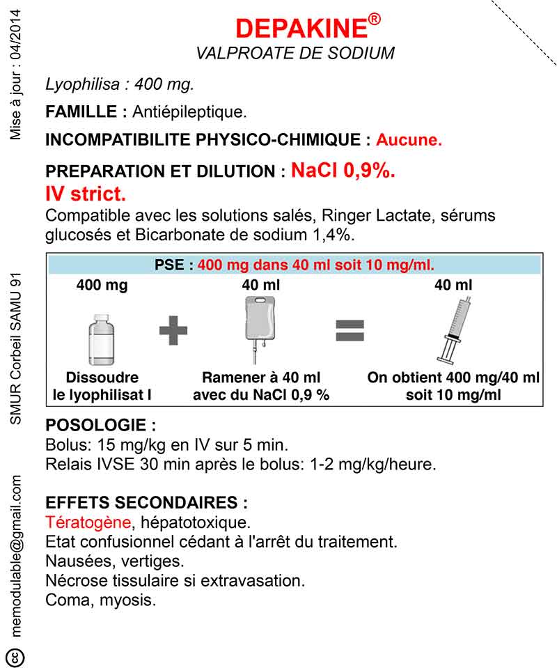 Depakine® Valproate De Sodium Médecine Durgence Urgences Médicales